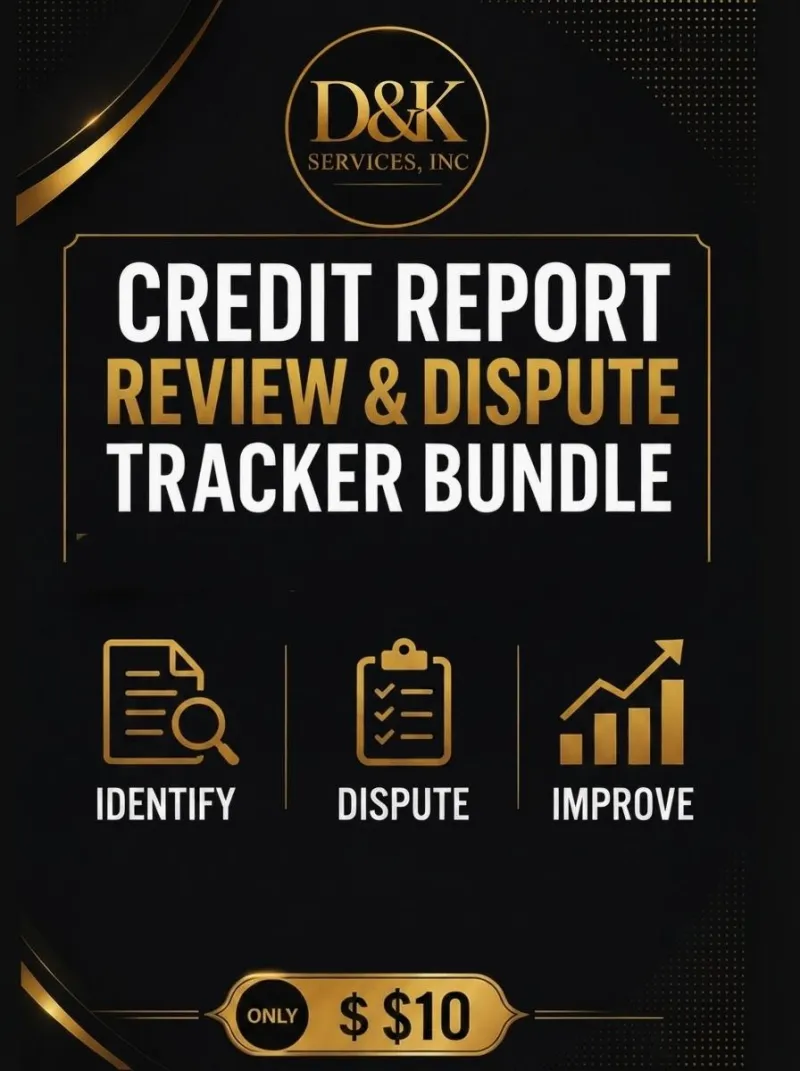 D&K Services, Inc. Credit Report Review & Dispute Tracker Bundle