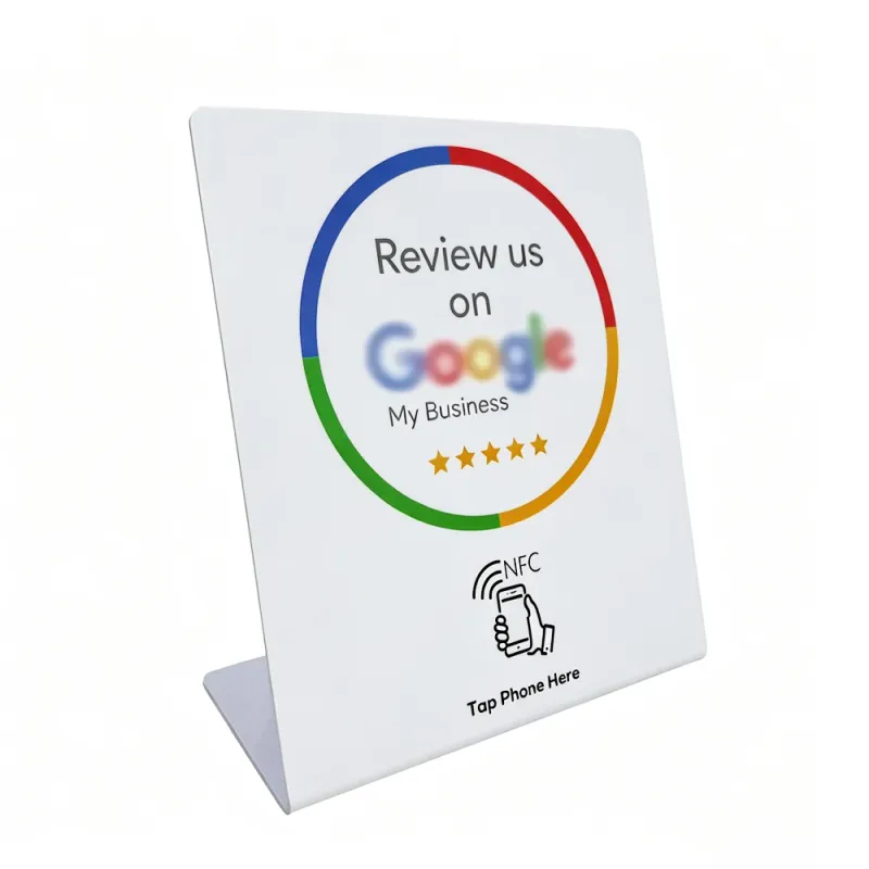 NFC Google Review Stand – Classic White | Bulk Packs (25–1000)