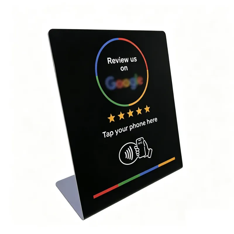 NFC Google Review Stand – Classic Black | Bulk Packs (25–1000)