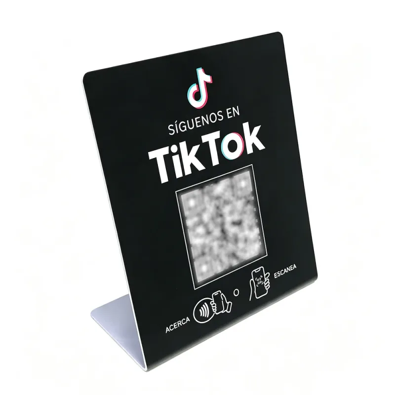 NFC TikTok Follow Stand – Spanish | Bulk Packs (25–10,000)