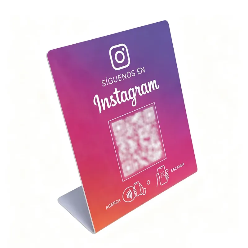 NFC Instagram Follow Stand – Spanish | Bulk Packs (25–10,000)