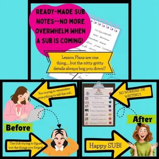 Substitute Teacher Notes Template