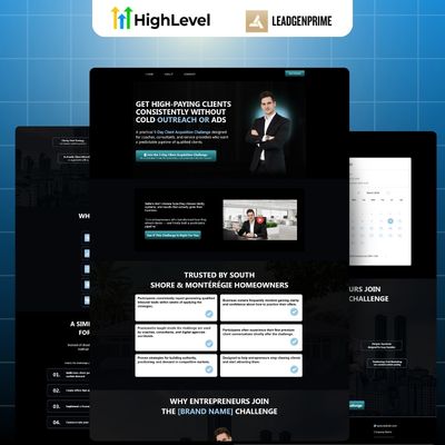 5-Day Challenge Funnel Template - Black Themed