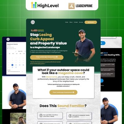Landscaping Lead Generation Funnel Template - Green Themed