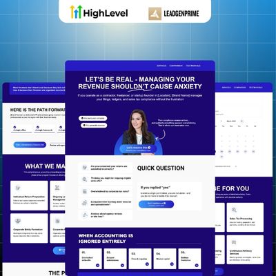 Tax Service Client Acquisition Funnel Template - Blue Themed
