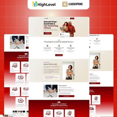 Local Business Lead Generation Funnel Template - Red & Gold Themed