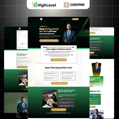 Financial Service Funnel Template - Gold & Green Themed