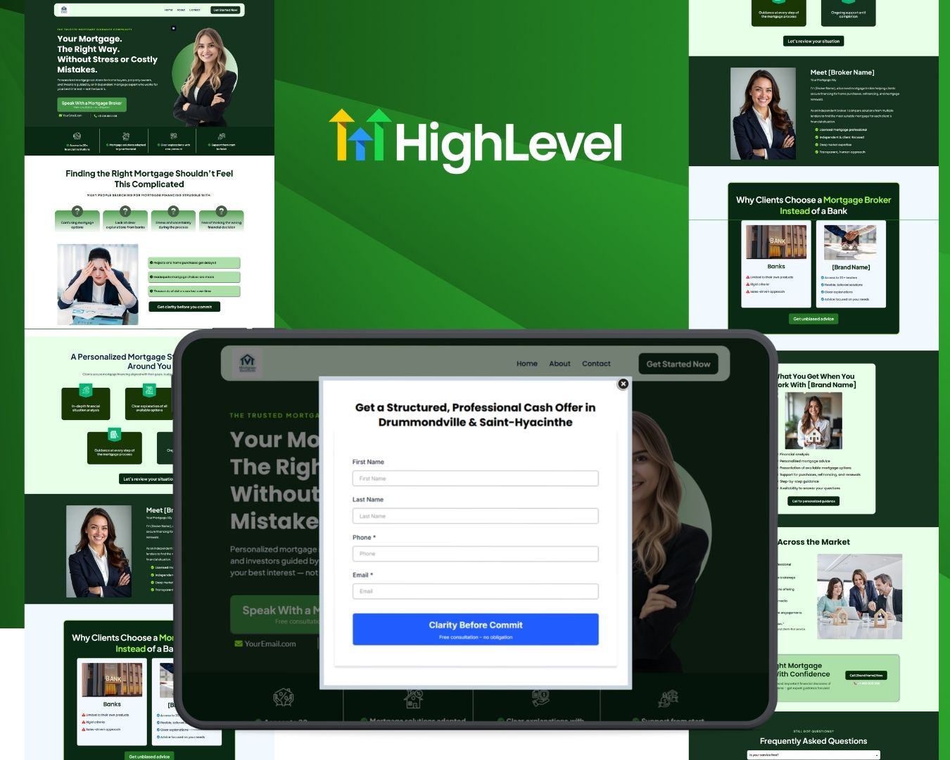 Mortgage Lead Generation Funnel Bundle - Green Themed