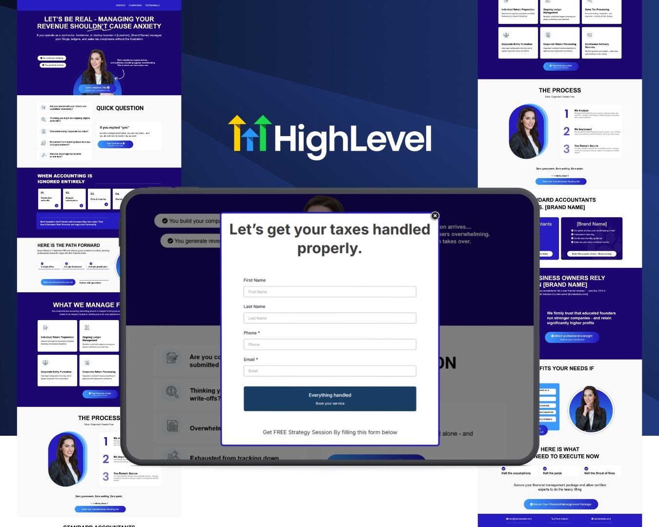 Tax Service Client Acquisition Funnel Bundle - Blue Themed