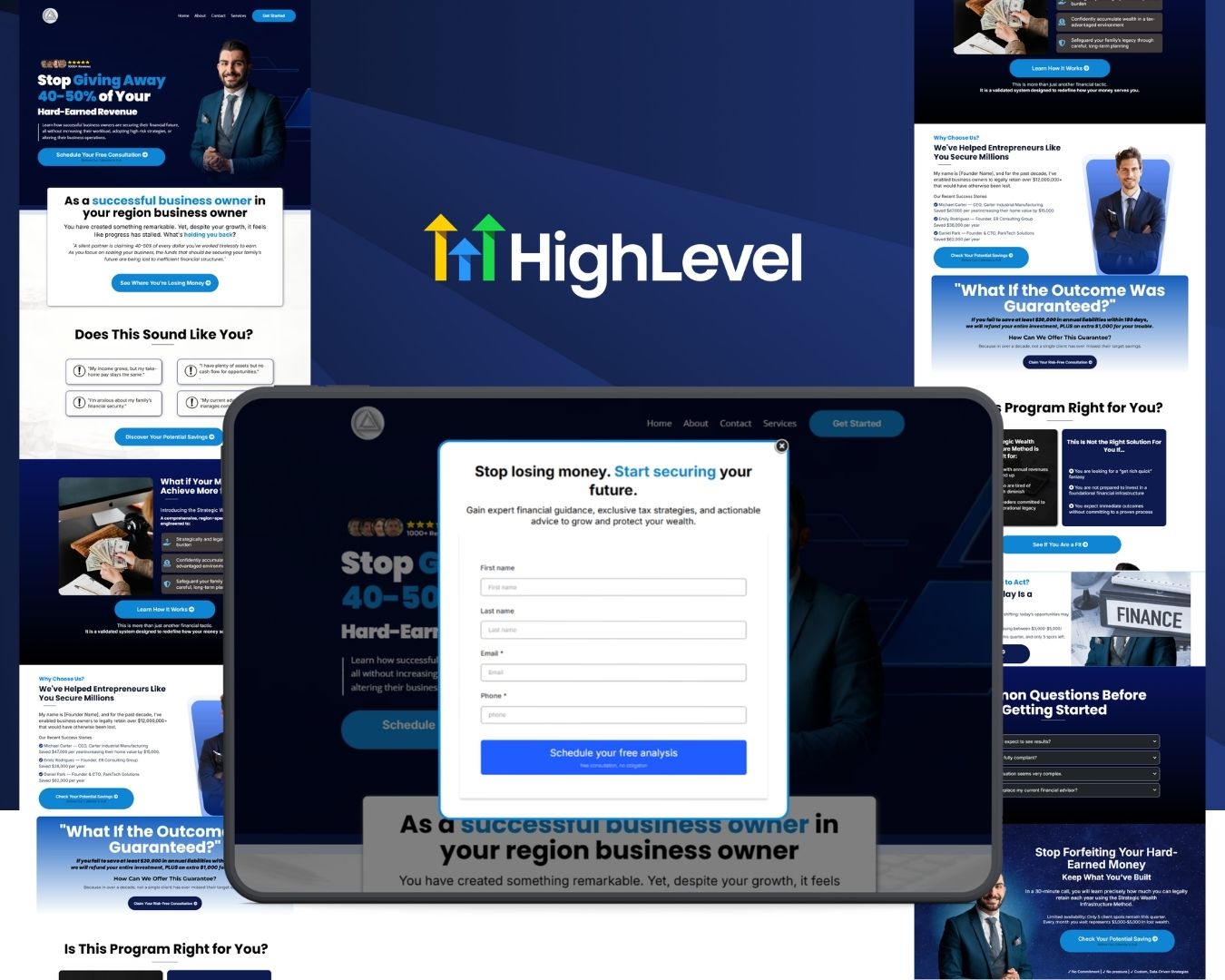 Financial Service Funnel Bundle - Blue Themed