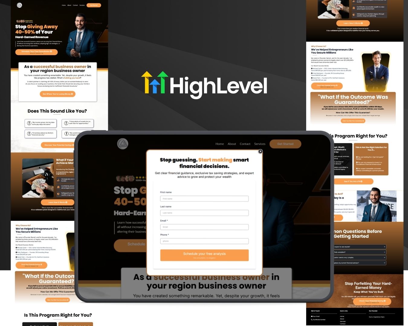 Financial Service Funnel Bundle - Orange Themed