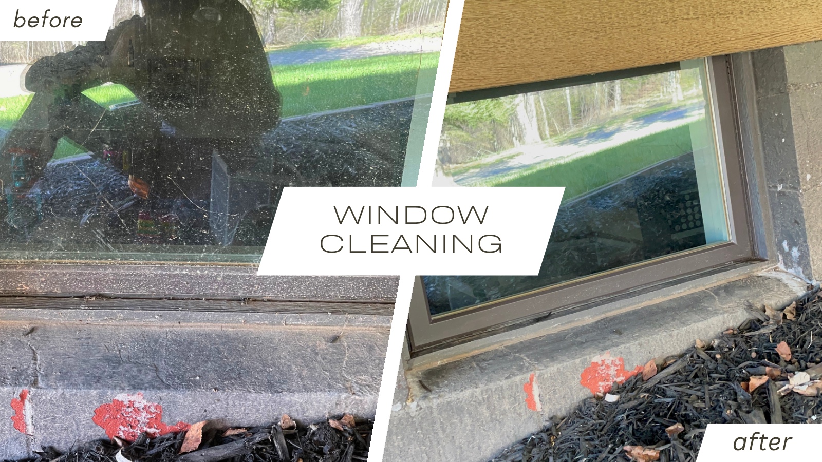 Window cleaning before and after, Hermantown MN