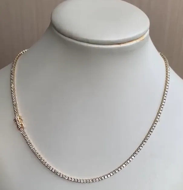 Jessica 14K Gold Lab Diamond Tennis Necklace