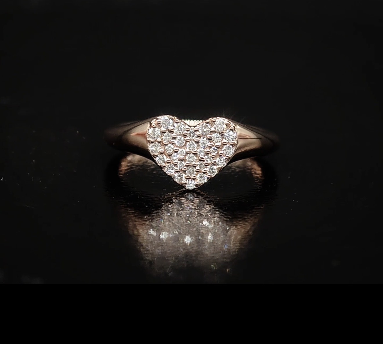 Taylor Lab Diamond Heart Pinky Ring