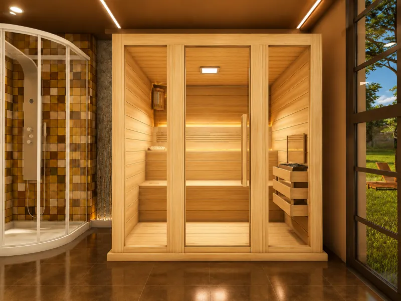 CABINA MÓDULO DE SAUNA SECA MODELO GRECIA