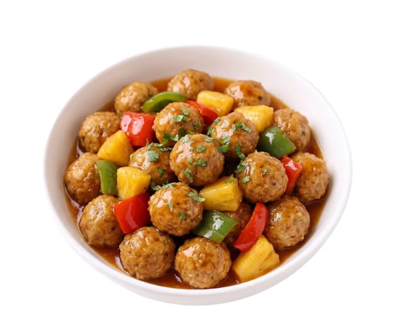 MEAT BALLS WITH SWEET AND SOUR SAUCE 