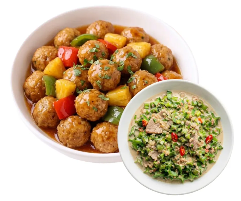 MEAT BALLS WITH SWEET AND SOUR SAUCE 