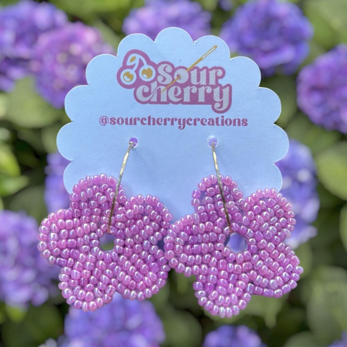 Flower Hoop Earrings