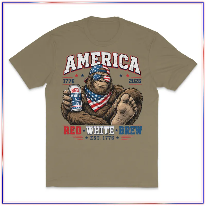 Red White Brew Distressed - VL100 Volunteer Knitwear™ All-American Tee