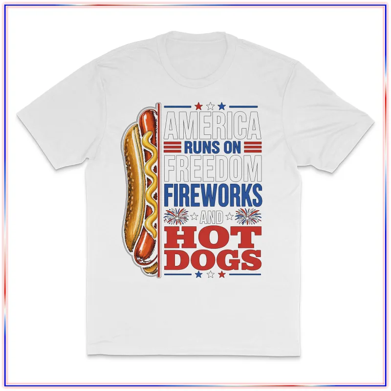 Hotdogs and Freedom - VL100 Volunteer Knitwear™ All-American Tee