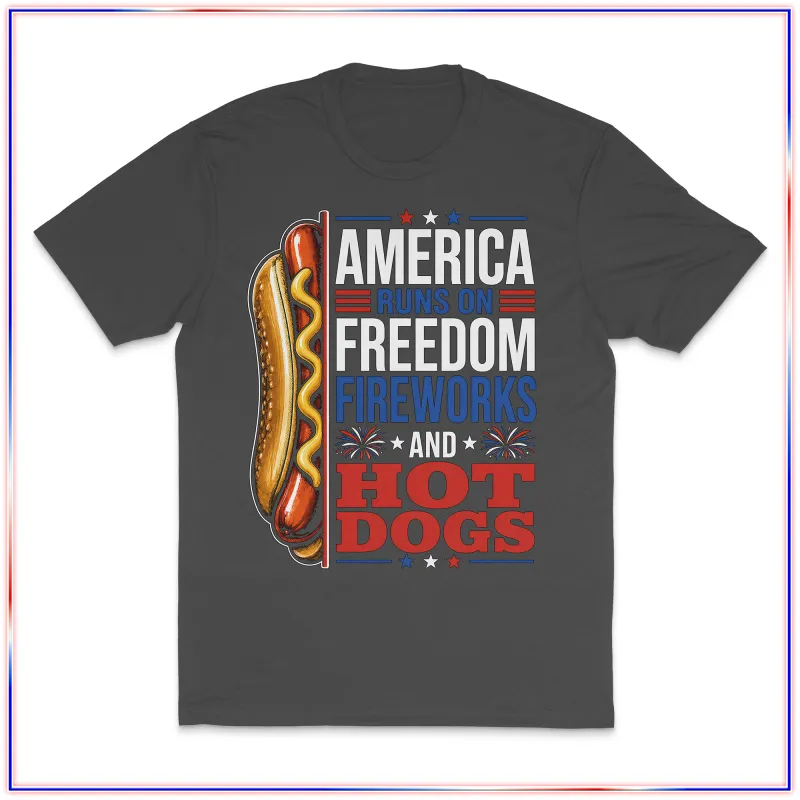 Hotdogs and Freedom - VL100 Volunteer Knitwear™ All-American Tee