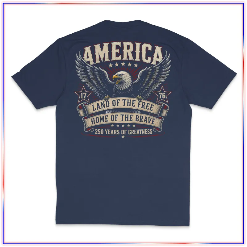  AMERICA LAND FREE - VL100 Volunteer Knitwear™ All-American Tee