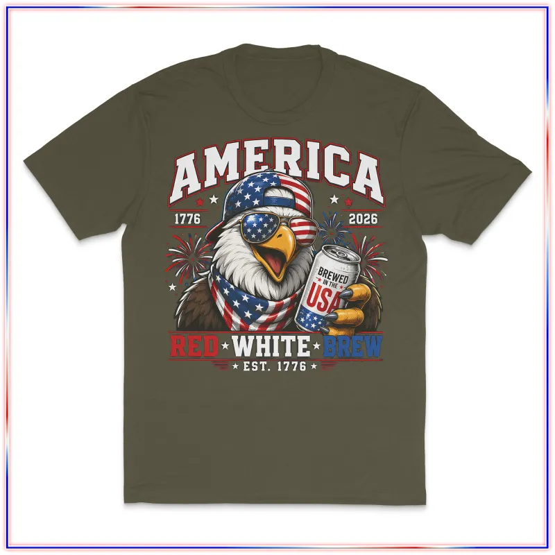 Red White Brew Eagle - VL100 Volunteer Knitwear™ All-American Tee