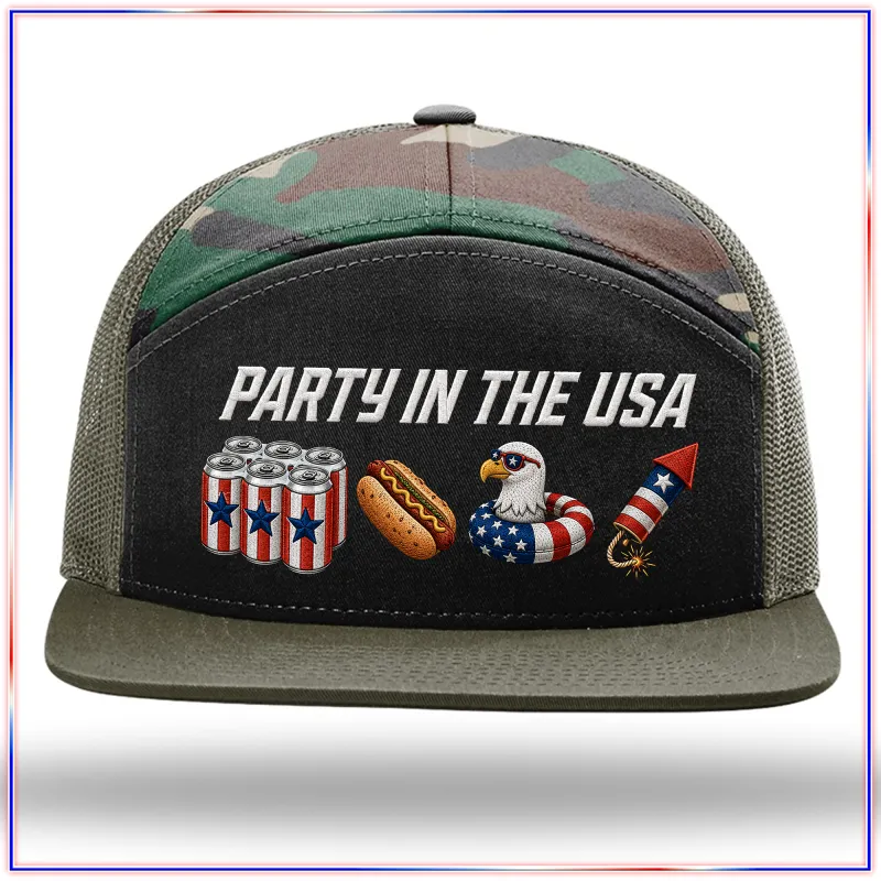 Party In The USA Richardson 168 Seven Panel Trucker Hat