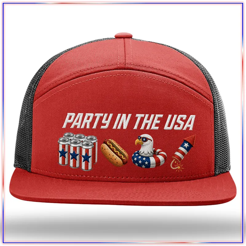 Party In The USA Richardson 168 Seven Panel Trucker Hat
