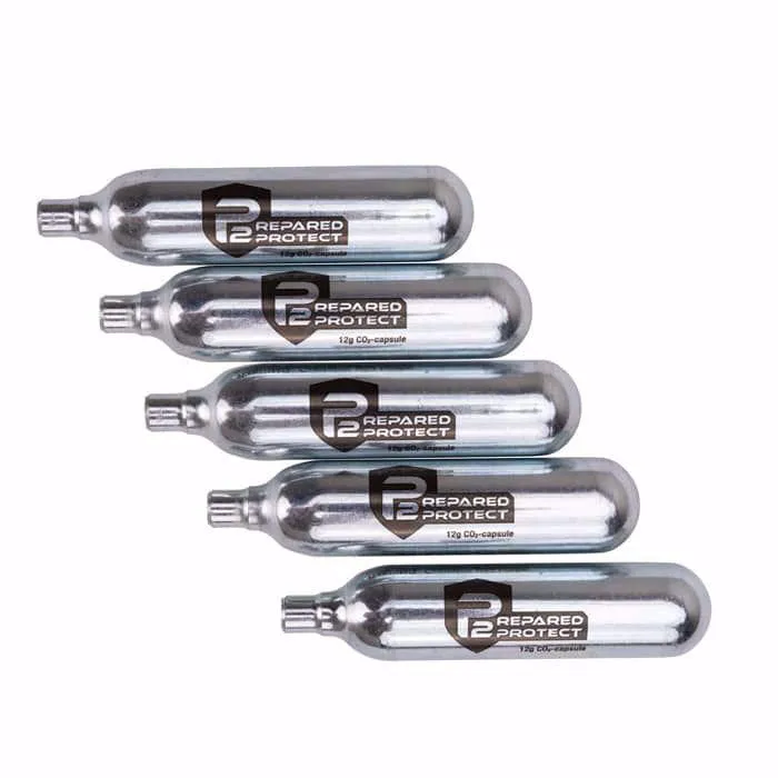Preparted 2 Protect 5-Count 12 Gram CO2 Cartridges