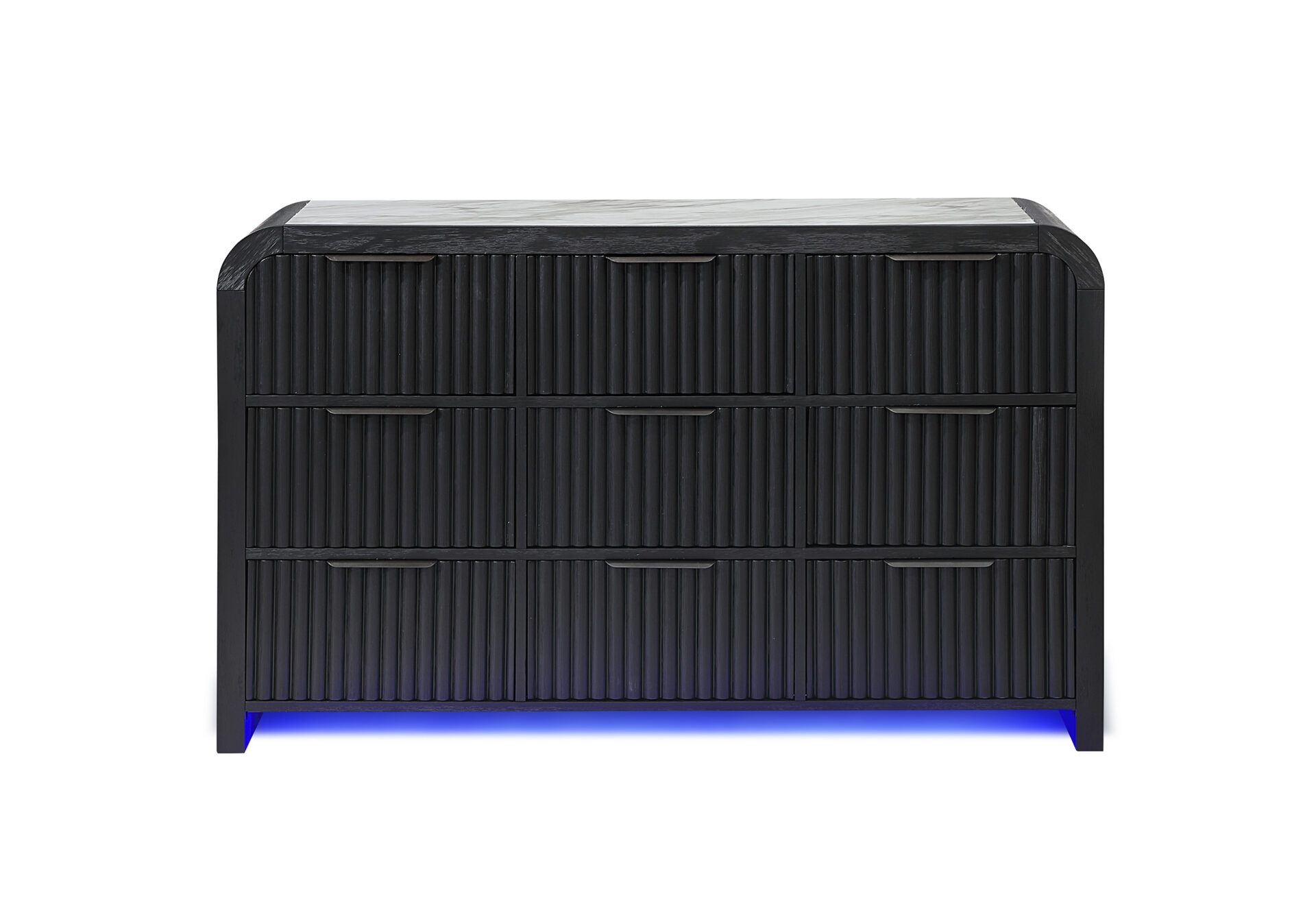 BECKETT WHT/BLK DRESSER W/ LED