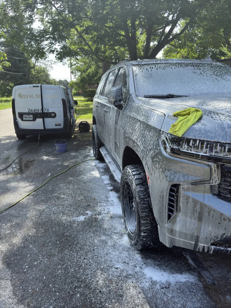 Foam wash on a pickup truck