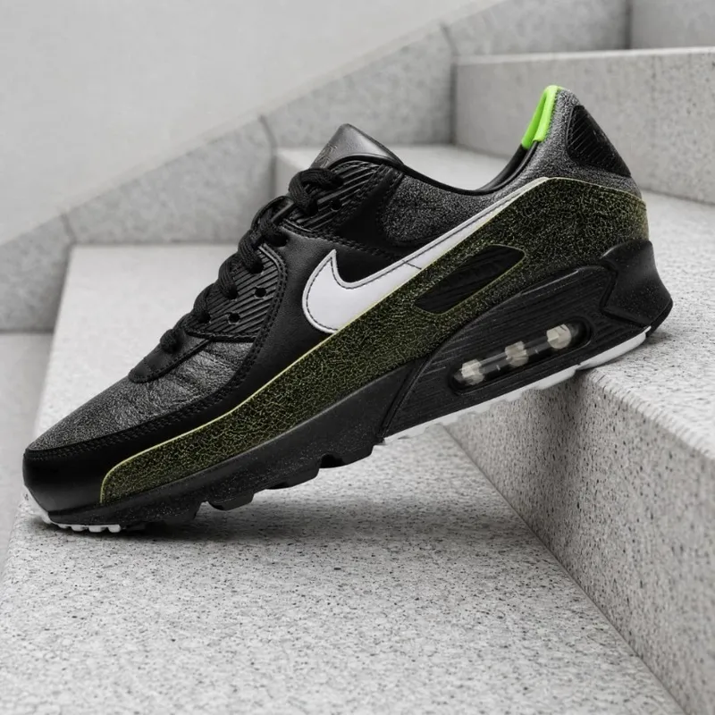 Nike Air Max 90 “Tiempo” – Black / Black / Voltage Green / White