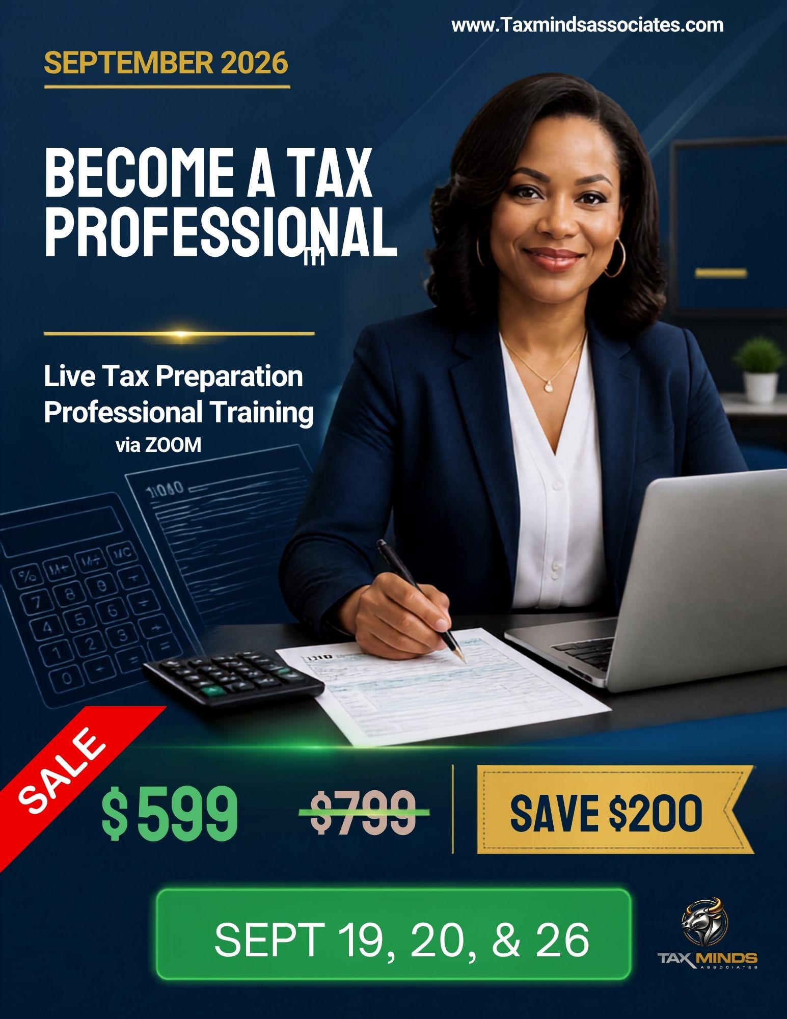 Become a Tax Professional™ – Live Tax Preparation Training via Zoom- Sept 19, 20, & 26th