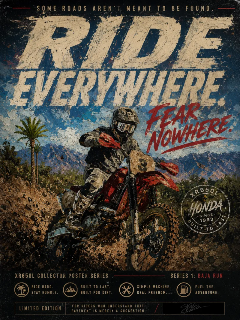 XR650L Founders Pack — Complete 5 Poster Series