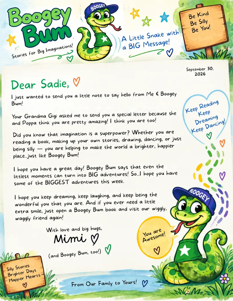 Letter from Mimi & Boogey Bum