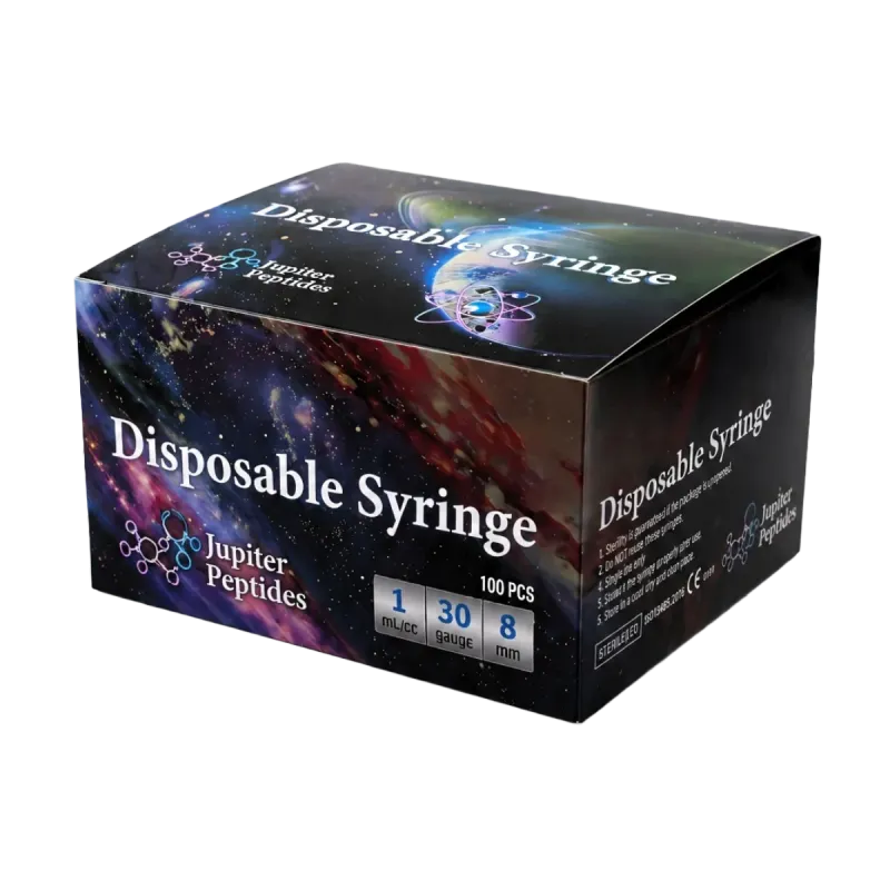 Jupiter Disposable Syringes — 1mL / 30G / 8mm (100 Pack)