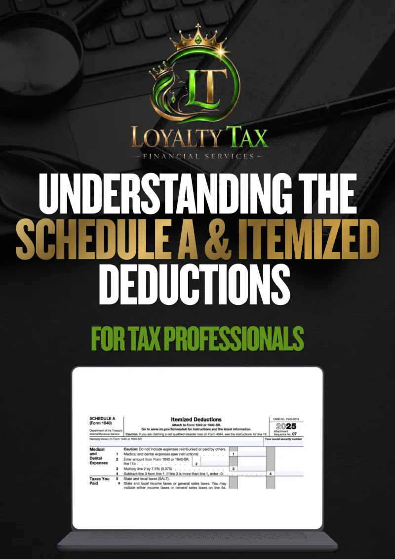 Understanding THE SCHEDULE A & ITEMIZED DEDUCTIONS  FOR TAX PROFESSIONALS