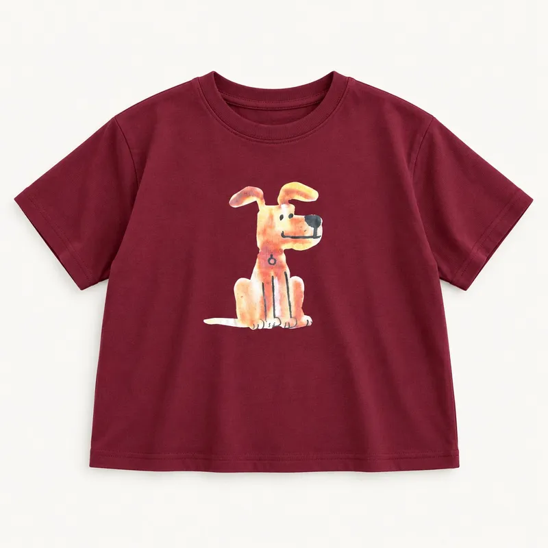 Burgundy Puppy Tee
