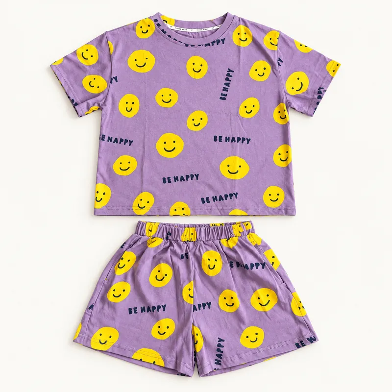 Be Happy Smiley Tee & Shorts Set