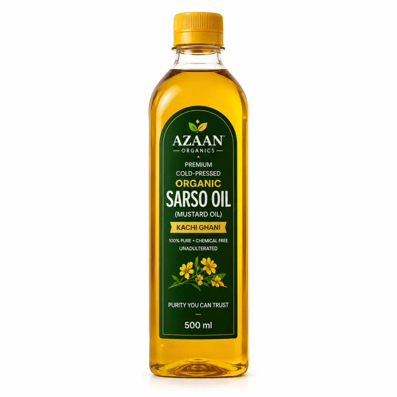 Premium Cold-Pressed Organic Sarso Oil (Mustard Oil / کچی گھانی سرسوں کا تیل)