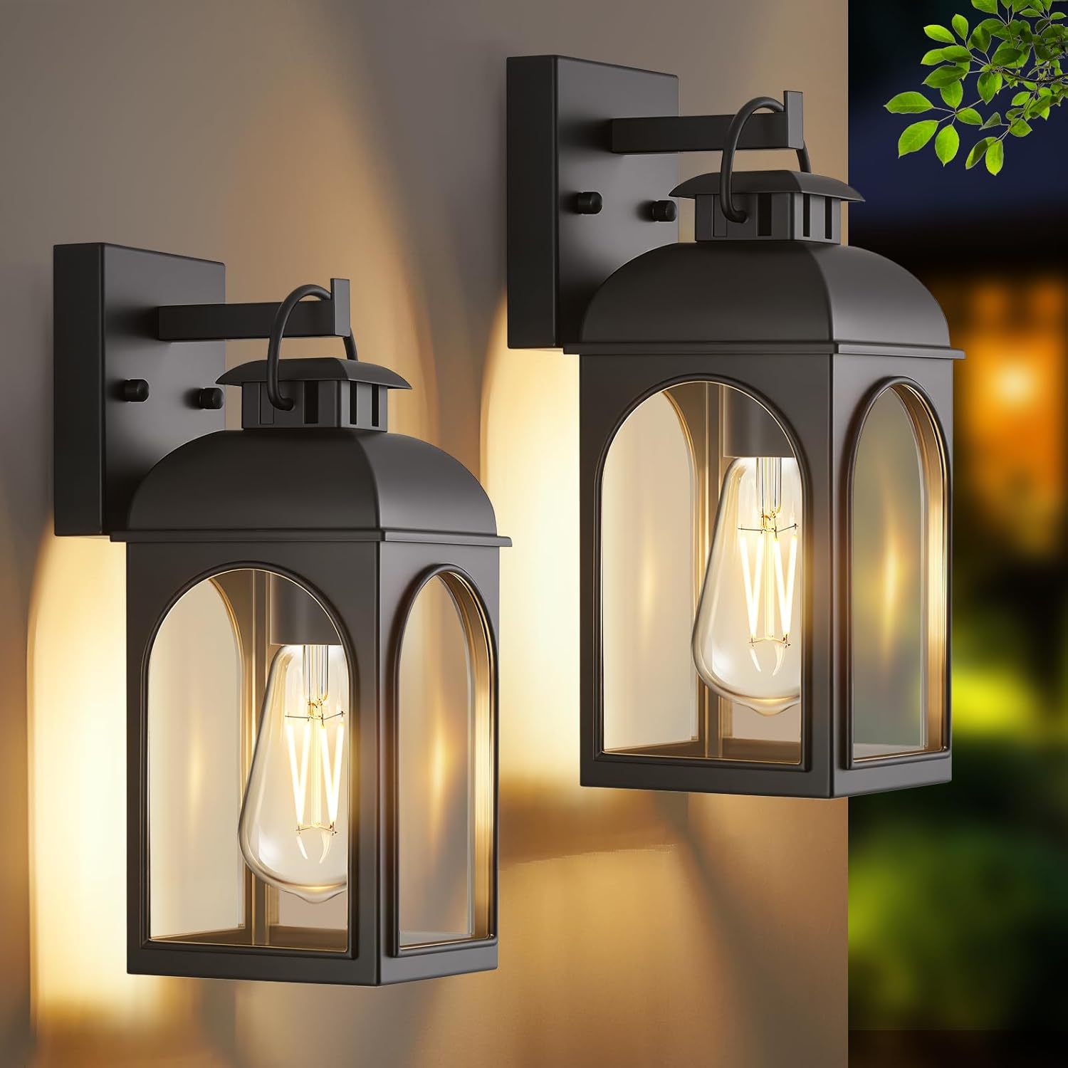 Outdoor Wall Lantern - Weather-Resistant Black Exterior Light Fixture for DFW, North & East Texas
