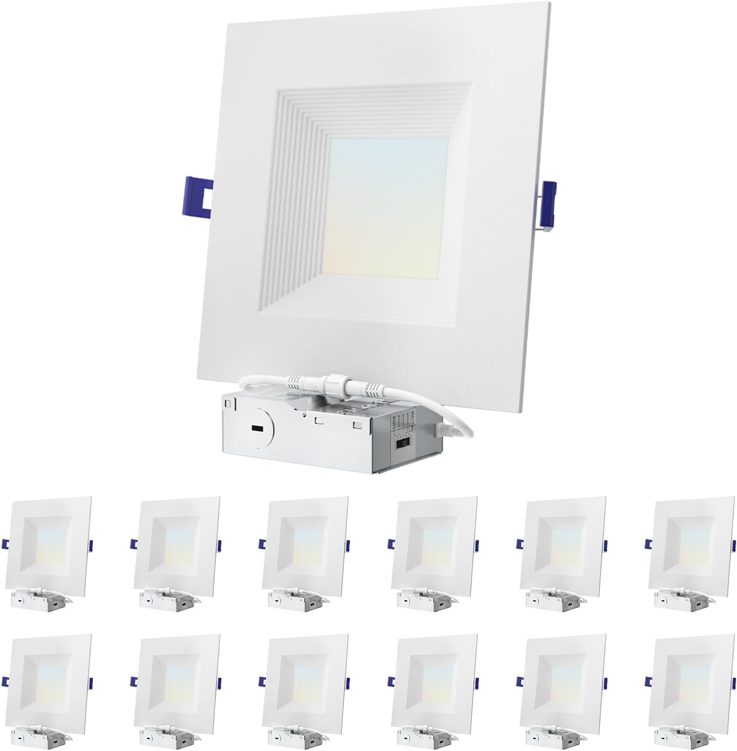 12 Pack 6 Inch Square Ultra-Thin LED Recessed Lighting