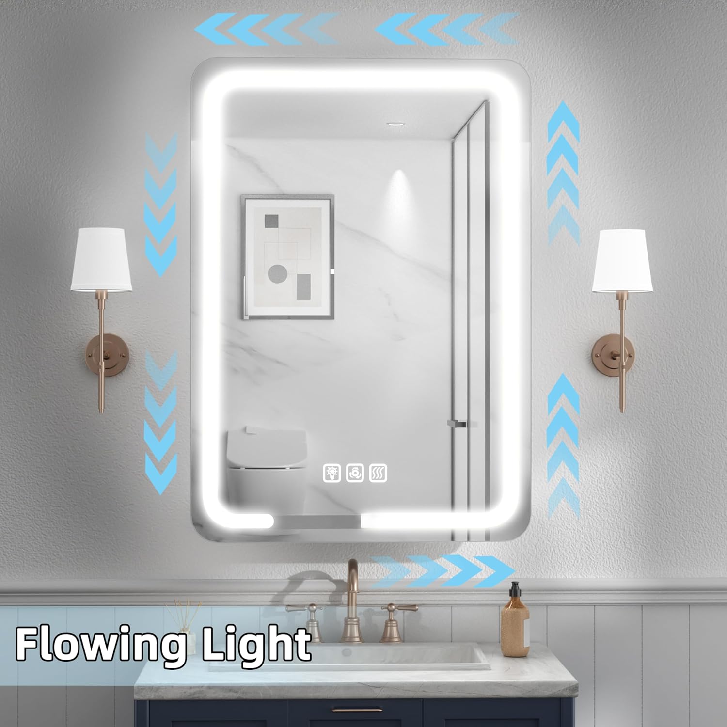 20x28 Lighted Medicine Cabinet with Mirror, Anti-Fog, USB & Outlet