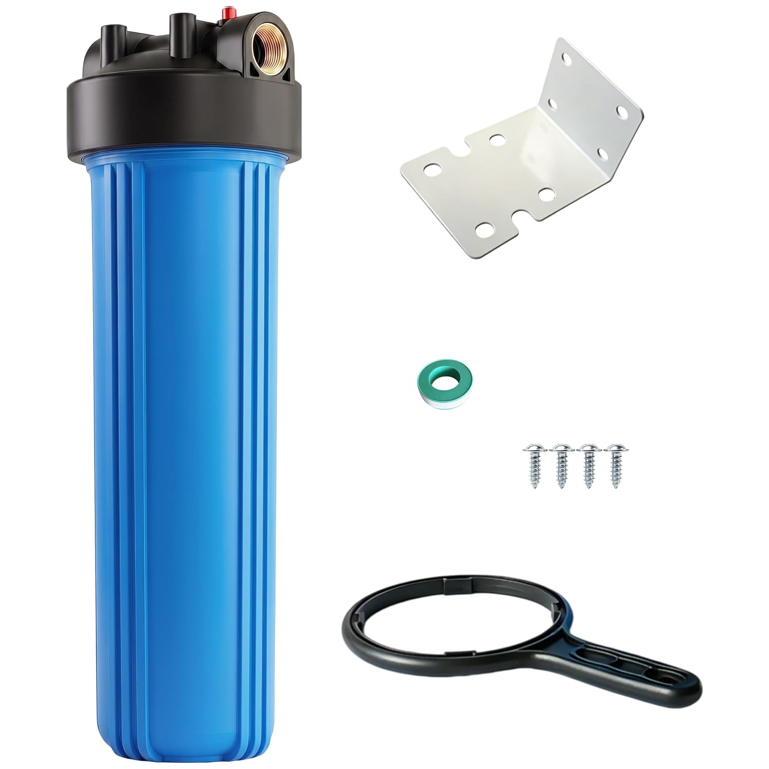 20" x 4.5" Whole House Water Filter Housing — Double O-Ring, 1" Brass Inlet