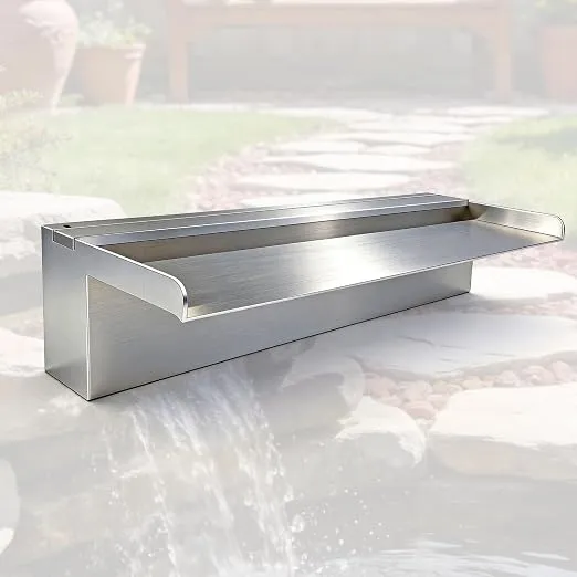 23.6" Stainless Waterfall Spillway for Pool or Fountain