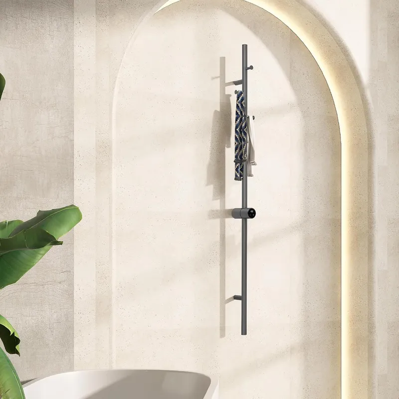 Electric Towel Warmer Gunmetal Grey, Vertical