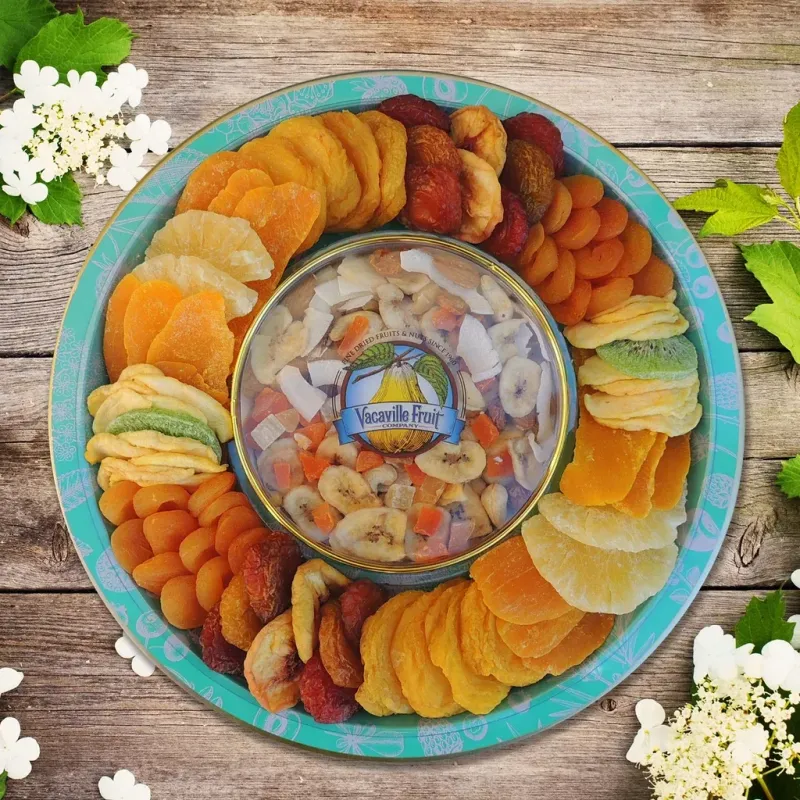 Vacaville Dried Fruit and Tropical Medley Spring Tin Tray 36 oz. - DM