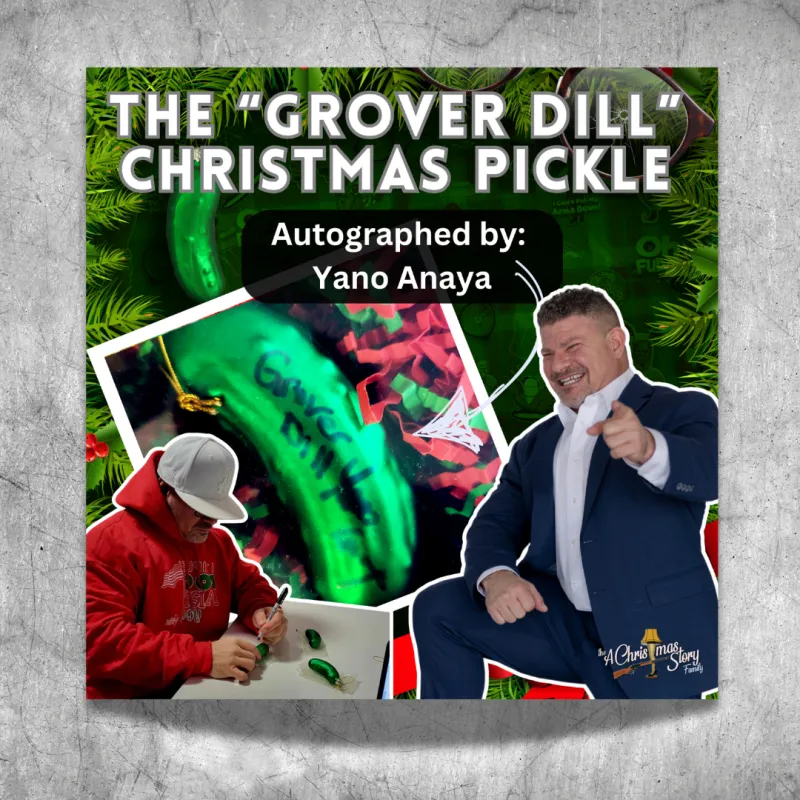 "The AUTOGRPAHED ‘Grover Dill’ Christmas Pickle: A Tradition with a Mischievous Twist!"