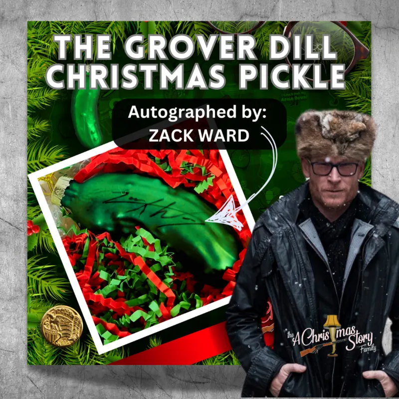 "The AUTOGRPAHED ‘Scut Farkus’ Christmas Pickle: A Tradition with a Mischievous Twist!"